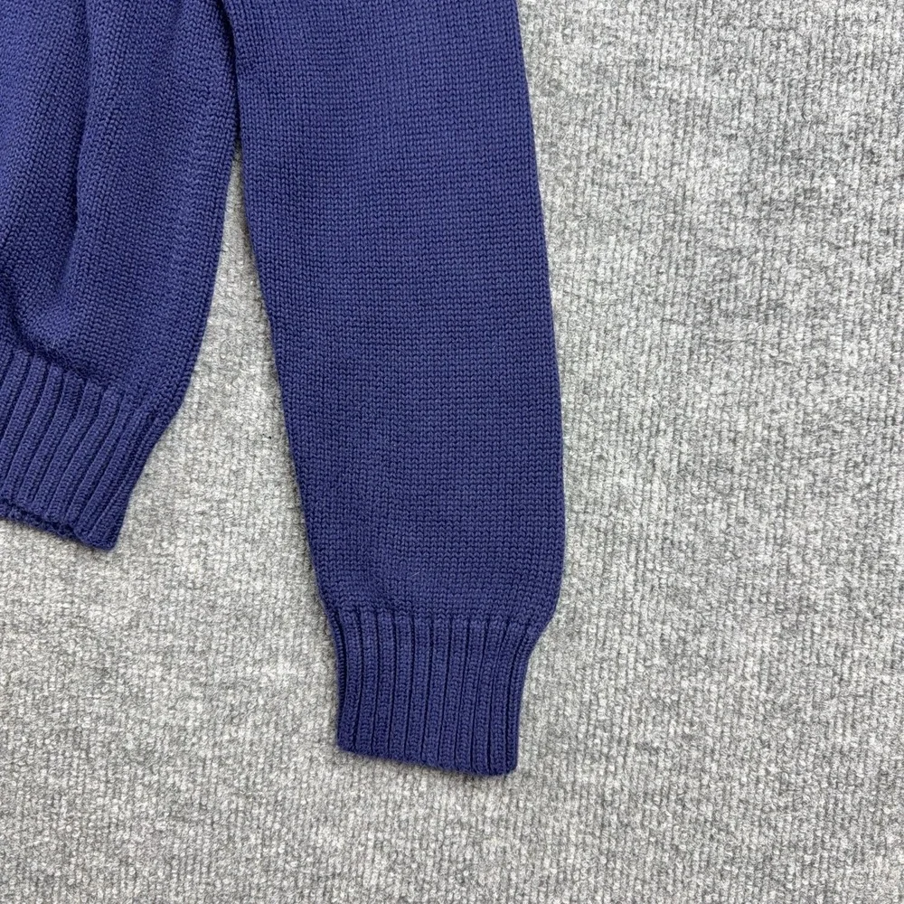 Ralph Lauren Sweater Mens Medium Blue V Neck Cotton Knit Pullover Polo Golf